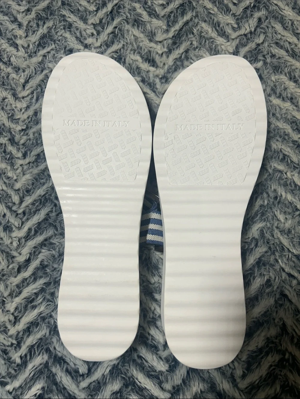 Italian Shoemakers Women’s Dynamo-2 Blue and White Striped Slide Sandals